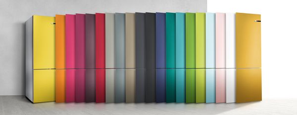 Colourful fridge freezers from Bosch.