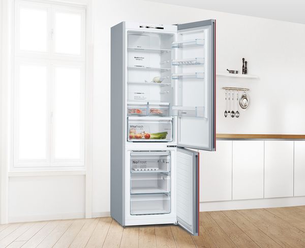Coloured fridge freezers with VitaFresh system from Bosch.
