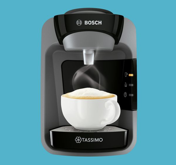 Tassimo cofee machinewith cup of cappuccino 