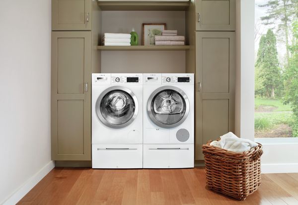 Bosch compact washers installed in a compact kitchen 