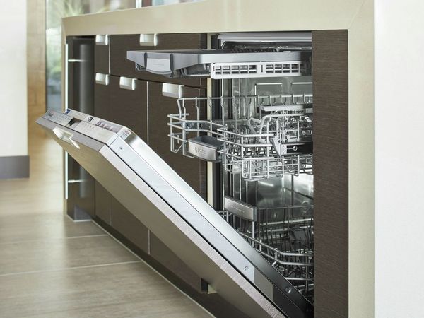 Bosch custom panel ready Dishwasher installed flush with kitchen counters