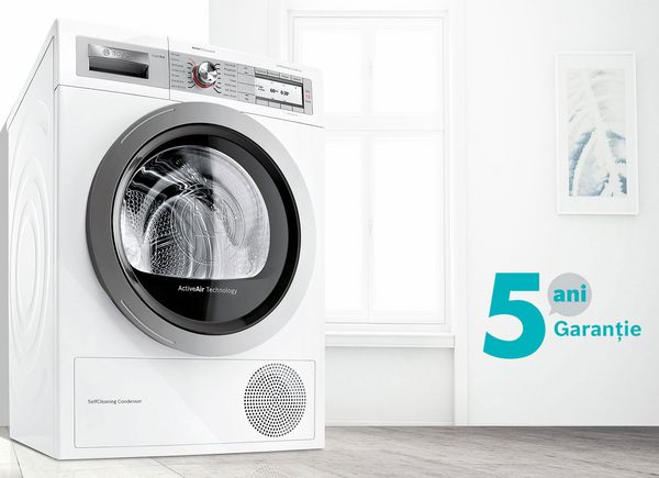 5 ani garantie uscatoare de rufe