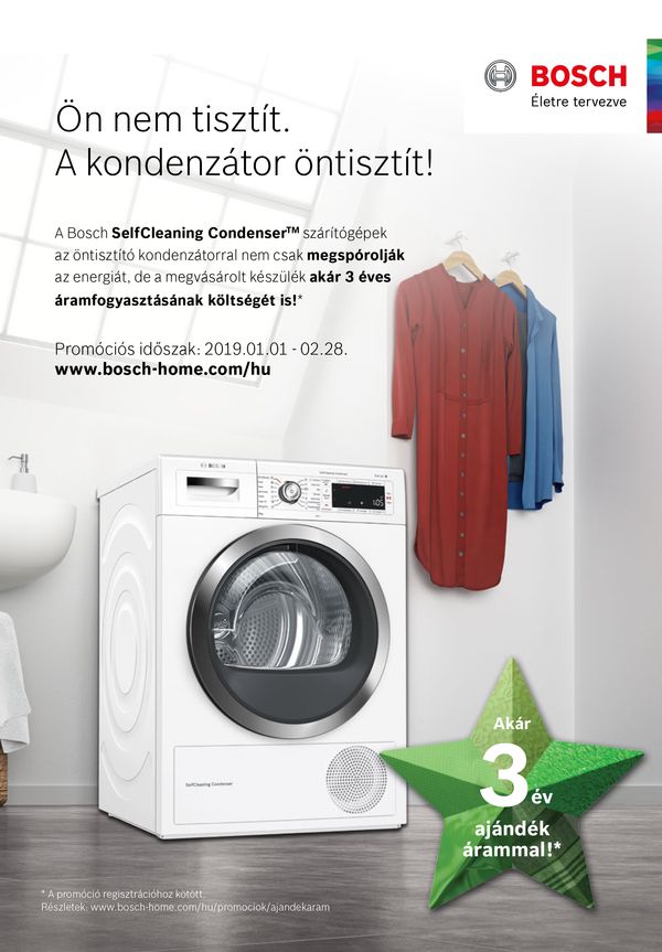 Ön nem tisztít. A kondenzátor öntisztít!