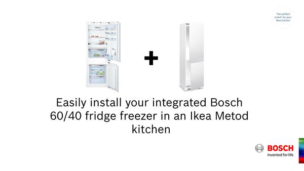 Kaksi hyödyllistä vinkkiä Bosch-jääkaapin asentamiseksi IKEA-keittiöön.