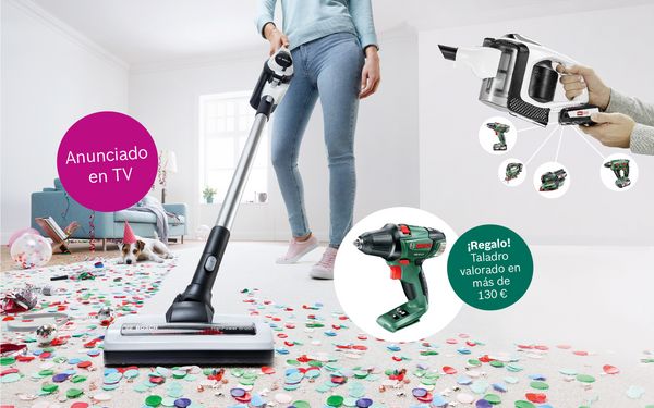 ¡Llévate un taladro Bosch y comparte batería con tu aspirador Unlimited!