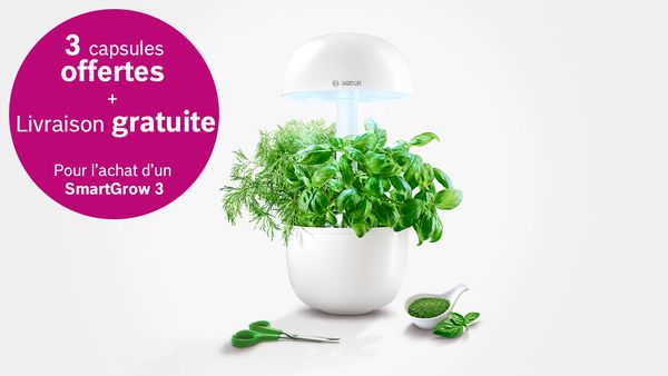 Le potager d'intérieur SmarGrow pour 3 capsules de graines.