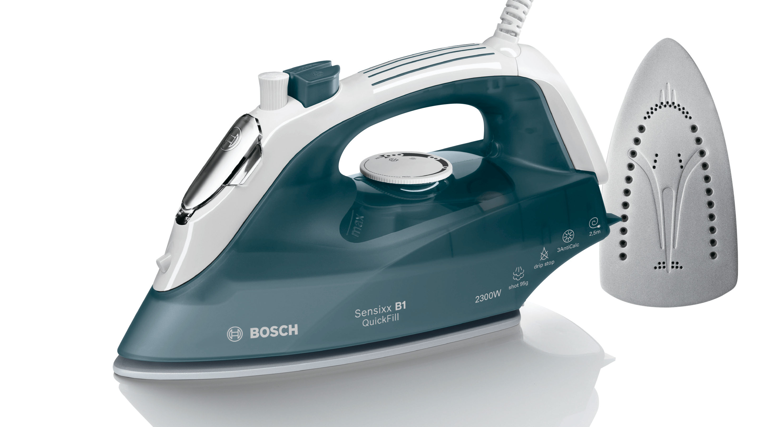 BOSCH Sensixx B1 TDA2650GB QuickFill 2400W Steam Iron with Ceramic Soleplate