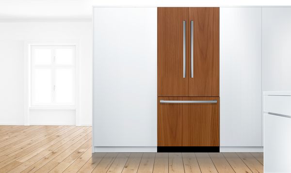 Bosch panel-ready refrigerator with matching cabinets