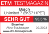 ETM Testmagazin Auszeichnung f&uuml;r Bosch BKS711PET: Sehr Gut (93,5 %) 02/2023