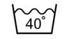 Pranje pri 40 stopinjah: simbol kadi s temperaturo 40 °C.