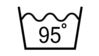 Pranje pri 95 stopinjah: simbol kadi s temperaturo 95 °C.