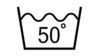 Pranje pri 50 stopinjah: simbol kadi s temperaturo 50  C.
