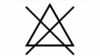Simbol za prepovedano beljenje: prečrtan trikotnik.
