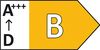 Енергиен етикет с клас от A+++ до D, като клас B е маркиран в жълто, което показва нивото на енергийна ефективност.