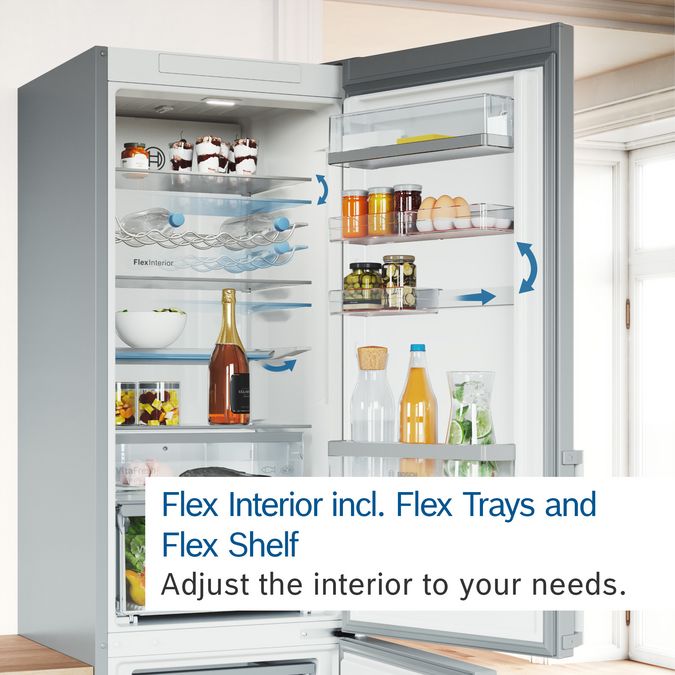 Series 6 Free-standing fridge-freezer with freezer at bottom 203 x 60 cm Stainless steel (with anti-fingerprint) KGN39AIAT KGN39AIAT-11