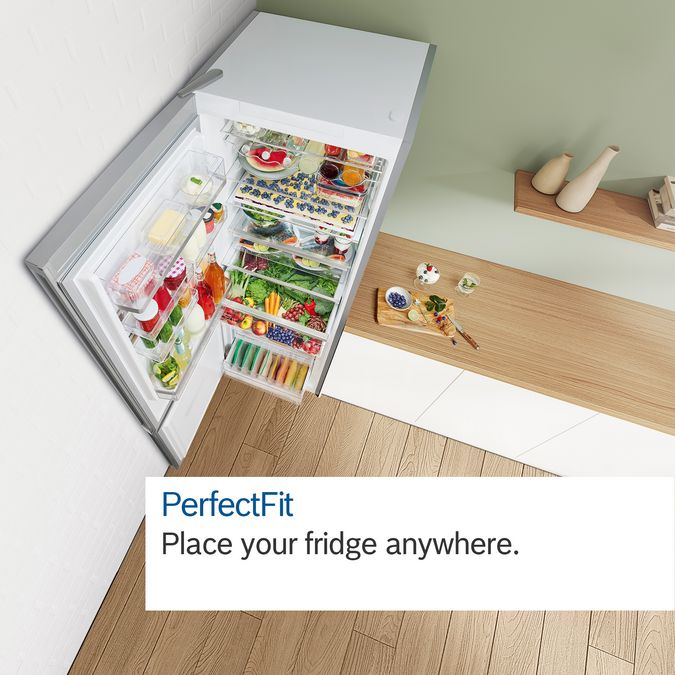 Series 2 Free-standing fridge-freezer with freezer at bottom 186 x 60 cm Stainless steel look KGN34NL30G KGN34NL30G-6