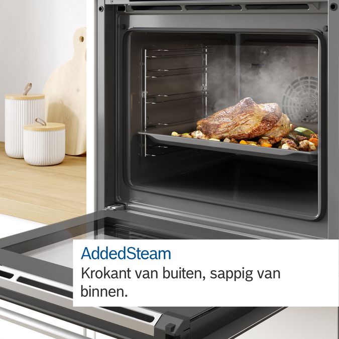 Serie 8 Multifunctionele oven met toegevoegde stoom 60 x 60 cm Inox HRG6753S2 HRG6753S2-7