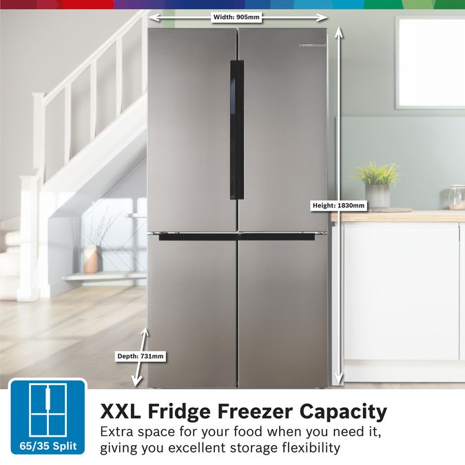 Series 4 French door bottom freezer, multi door 183 x 90.5 cm Brushed steel anti-fingerprint KFN96VPEAG KFN96VPEAG-15