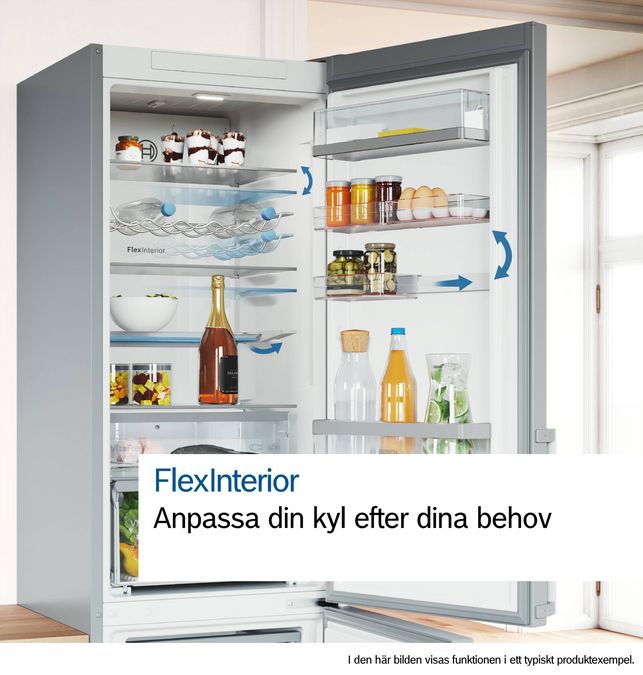 Serie 6 Kombinerad kyl/frys 203 x 60 cm Borstat stål med anti-fingerprint, Total No Frost KGN39AICU KGN39AICU-12