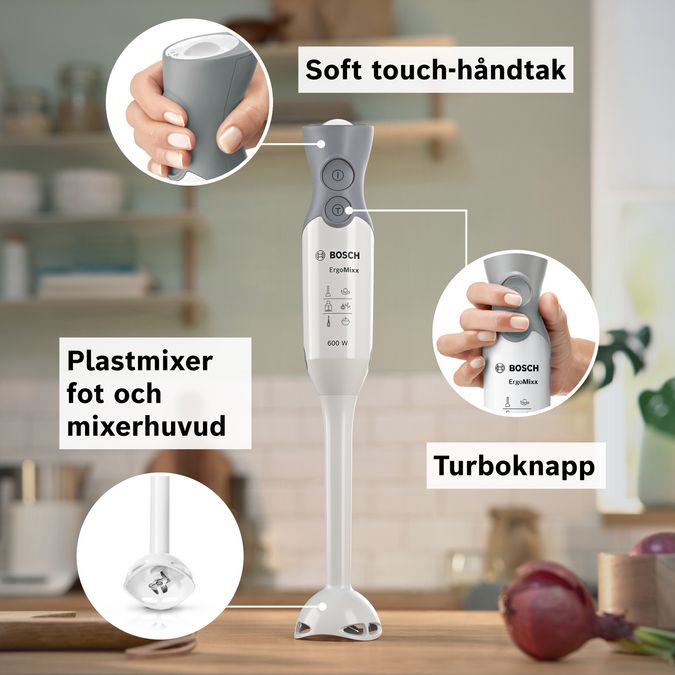 Stavmixer ErgoMixx 600 W Vit, Fönstergrå MSM66020 MSM66020-4