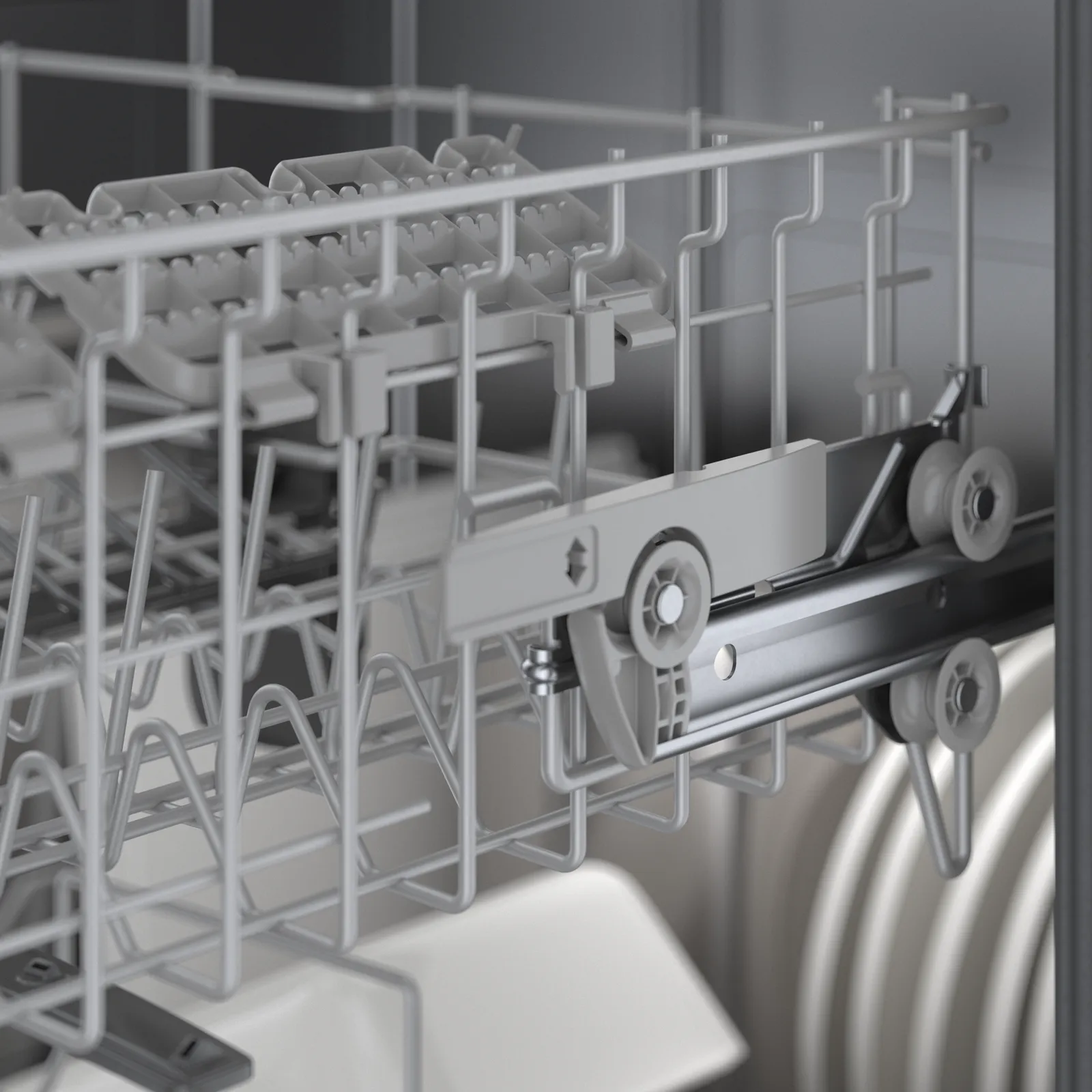 Newly redesigned EasyGlide rack system for a smooth glide on all three racks