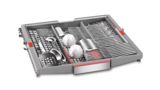 Shallow upper tray of a Bosch dishwasher, perfect for cutlery, spatulas and small cups