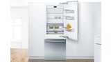 Réfrigérateur avec congélateur inférieur Bosch avec portes ouvertes