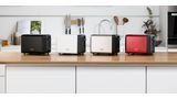 DesignLine, Toaster für 2 Brotscheiben, Farbpalette in Rot, Schwarz, Weiss, Creme, Edelstahl