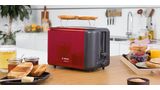 DesignLine-Toaster für 2 Brotscheiben, Rot und Edelstahl