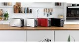 ComfortLine toaster range in different colours: black, stainless steel, white and red