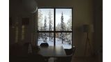Window with a view of snowy exterior