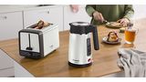 DesignLine, set, kettle and 2-slice toaster, white and stainless steel