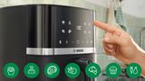 The 7 preset programmes on the Bosch Air Fryer's easy-to-use touchscreen.