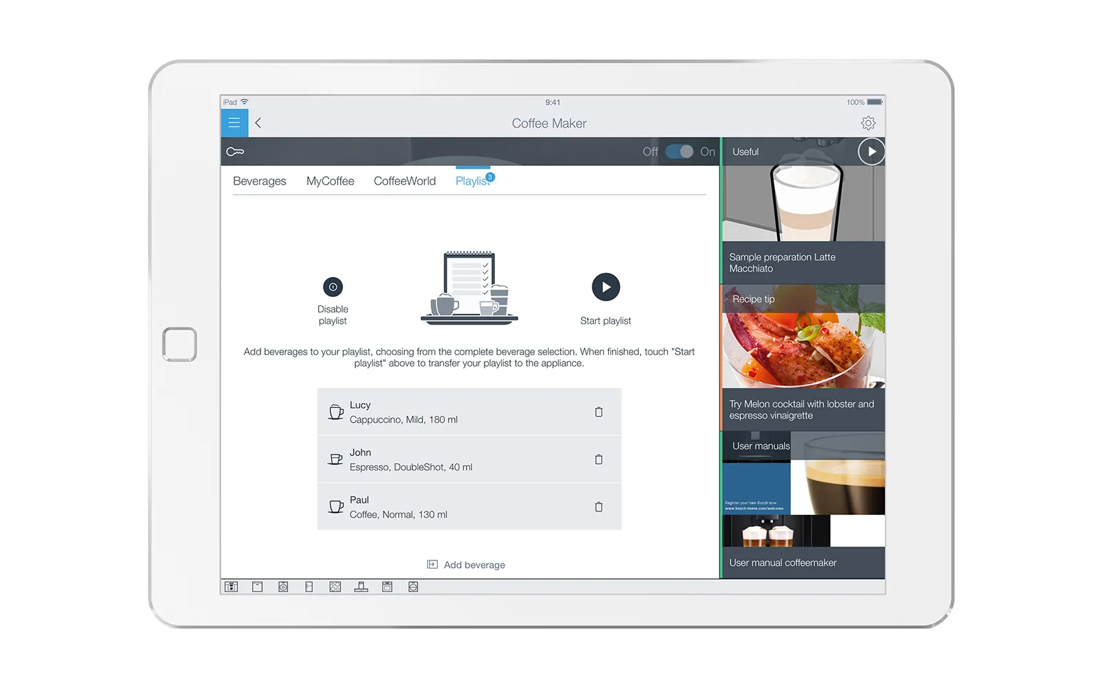 Brew multiple drinks remotely with Coffee Playlist