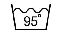 Πλύσιμο στους 95 βαθμούς: σύμβολο λεκάνης με θερμοκρασία 95°C.