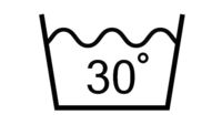 Skalbti 30 laipsnių temperatūroje: vonelės simbolis su 30 °C temperatūra.