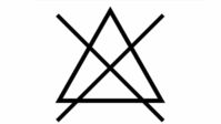 Simbolis „Nebalinti“: perbrauktas trikampis.