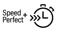 Ett stoppur med tre pilar: SpeedPerfect+-inställningen på en Bosch diskmaskin.