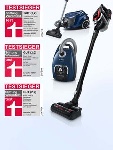 A range of three different Bosch vacuum cleaners