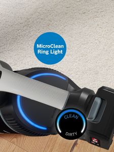 Das Handgerät des Unlimited 10 mit blau leuchtendem MicroClean-Ring.