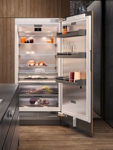 A Gaggenau 400 series Vario refrigerator with it’s door open