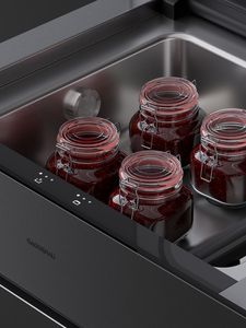 Зображення вакуумної шухляди мінімалістичної серії Gaggenau крупним планом