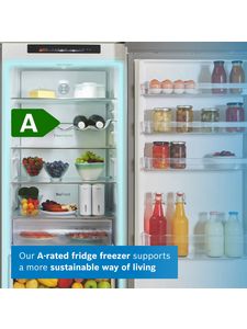 Showing contents inside of fridge with A-rated icon overlay