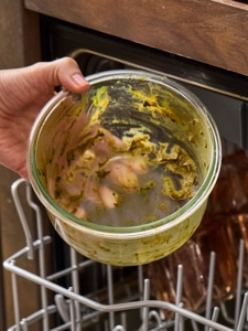 Stuck on guac within glass container