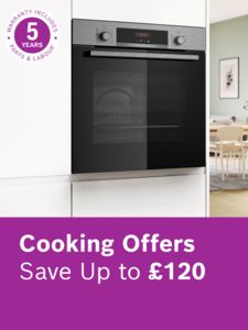 Bosch oven with 5 year warranty logo