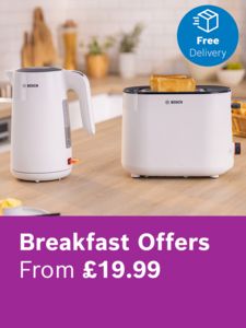Bosch MyMoment kettle and toaster. Free delivery roundel.