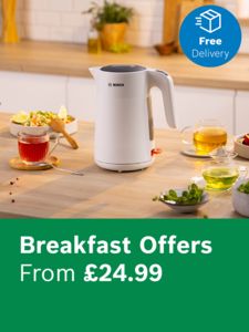Bosch MyMoment kettle and toaster. Free delivery roundel.