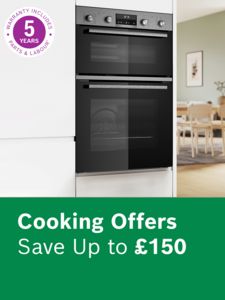 Bosch oven with 5 year warranty logo