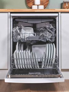 Bosch Dishwasher with door down showing interior