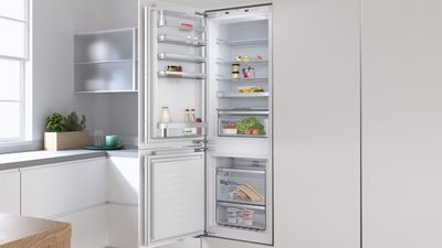 Built-in fridge-freezers with freezer at bottom